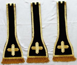 Black Antique High Mass Set of Vestments 7185